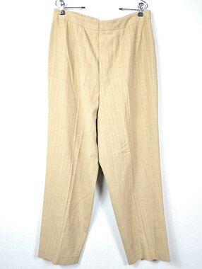 NWT Linda Allard Ellen Tracy Camel Wool Trousers Size 14 Quiet Luxury Career